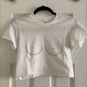 Free the Nipple cropped white tee!